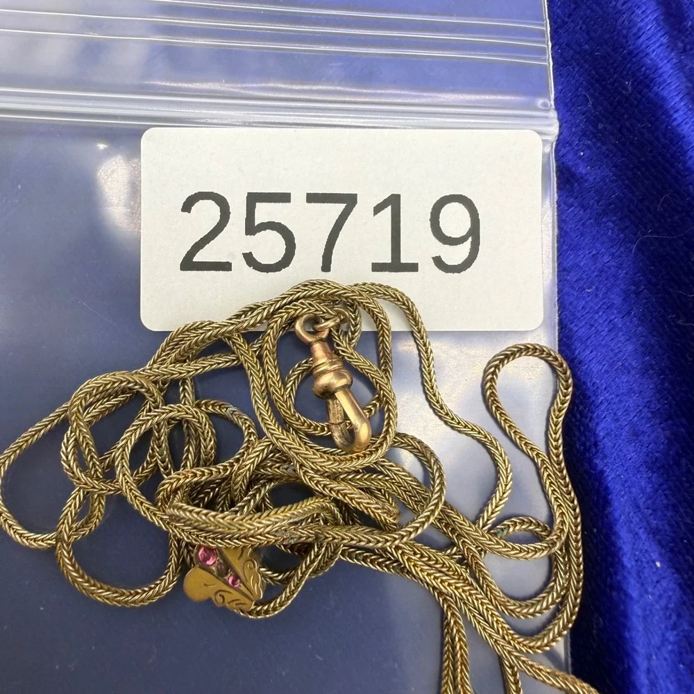 Vintage Gold‎ Filled Watch Chain Gold Tone Fancy Slider  48